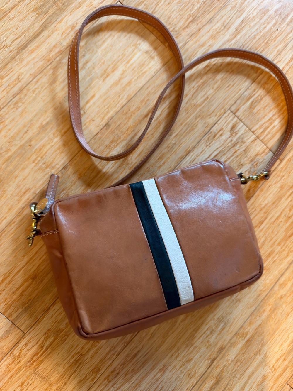 Clare V Brown Leather Women’s Bag with B&W Trim